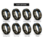 font options for inside engraving on gunmetal & blue lambda rings