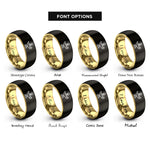 font options for inside engraving on black & gold lamp of knowledge rings