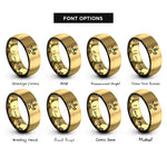 font options for inside engraving on black & gold lamp of knowledge rings