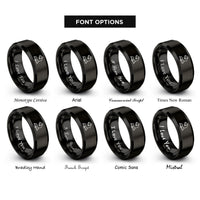 font options for inside engraving on black lamp of knowledge rings