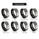 font options for inside engraving on black & gray landing gear wheel rings