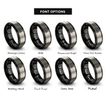 font options for inside engraving on black & grey landing gear wheel rings
