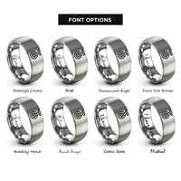 font options for inside engraving on grey landing gear wheel rings