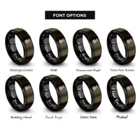 font options for inside engraving on gunmetal & black landing gear wheel rings
