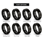 font options for inside engraving on black landing net trout rings