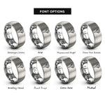 font options for inside engraving on silver landing net trout rings