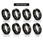 font options for inside engraving on black & grey lantern rings