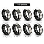 font options for inside engraving on black & gray lantern rings