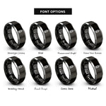 font options for inside engraving on black & gray lantern rings
