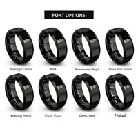 font options for inside engraving on black lantern rings