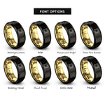 font options for inside engraving on black & gold lantern border rings