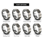 font options for inside engraving on silver lantern rings