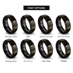 font options for inside engraving on gunmetal & black lantern rings