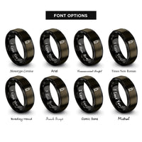 font options for inside engraving on gunmetal & black lantern rings
