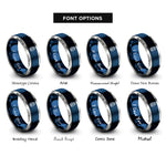 font options for inside engraving on blue & gray lantern moon rings