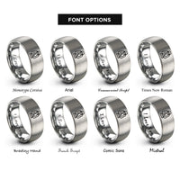 font options for inside engraving on gray lantern moon rings