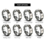 font options for inside engraving on silver lantern moon rings