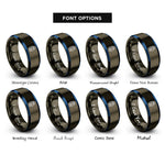 font options for inside engraving on gunmetal & blue lantern moon rings