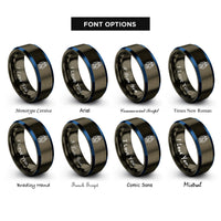 font options for inside engraving on gunmetal & blue lantern moon rings