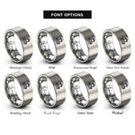 font options for inside engraving on gray lantern railing rings