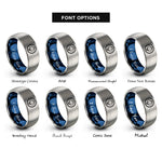 font options for inside engraving on blue & gray lantern rope rings