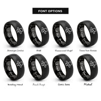 font options for inside engraving on black lap joint rings