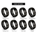 font options for inside engraving on black laptop rings