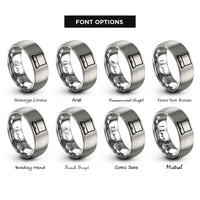 font options for inside engraving on grey laptop rings