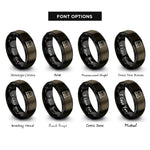 font options for inside engraving on gunmetal & black laptop rings