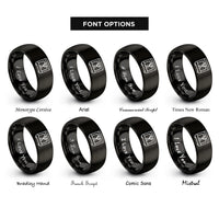 font options for inside engraving on black laser cutter rings