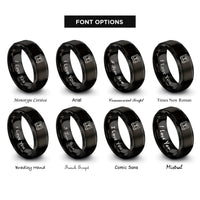 font options for inside engraving on black laser cutter rings