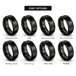 font options for inside engraving on black laser cutter rings