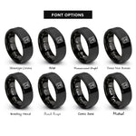 font options for inside engraving on black laser cutter rings