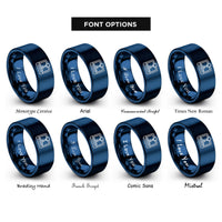 font options for inside engraving on blue laser cutter rings