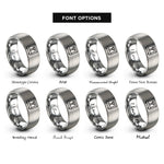 font options for inside engraving on silver laser cutter rings