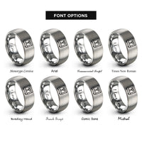 font options for inside engraving on silver laser cutter rings