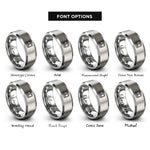 font options for inside engraving on grey laser cutter rings