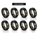 font options for inside engraving on gunmetal & blue laser cutter rings