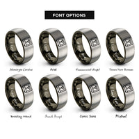 font options for inside engraving on gunmetal & gray laser cutter rings
