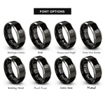 font options for inside engraving on black & grey laser level rings