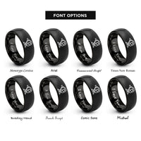 font options for inside engraving on black laser level rings