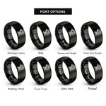 font options for inside engraving on black laser level rings