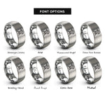 font options for inside engraving on grey laser level rings