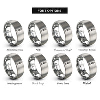 font options for inside engraving on gray laser pointer rings