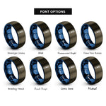 font options for inside engraving on gunmetal & blue laser pointer rings