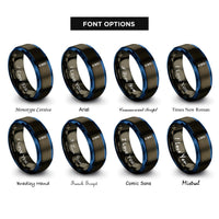 font options for inside engraving on gunmetal & blue laser pointer rings