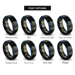 font options for inside engraving on gunmetal & blue laser pointer rings