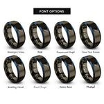 font options for inside engraving on gunmetal & blue laser pointer rings