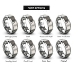 font options for inside engraving on gray laser warning rings