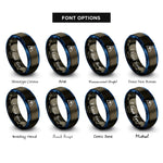 font options for inside engraving on gunmetal & blue laser warning rings